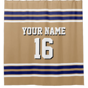 Camel Tan with Navy White Stripes Sports Jersey