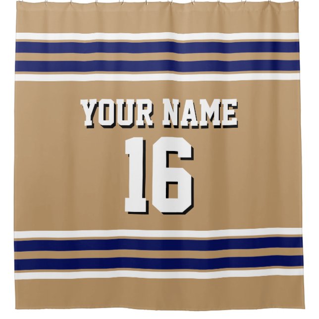 Camel Tan with Navy White Stripes Sports Jersey (Front)