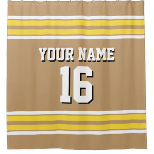 Camel Tan with Yellow White Stripes Sports Jersey