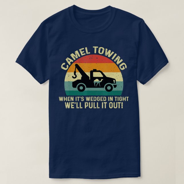 Camel Towing Retro Adult Funny Halloween Gifts Hum T-Shirt (Design Front)
