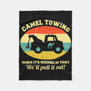 Camel Towing Retro Adult Humour Saying Fun Hallowe Fleece Blanket