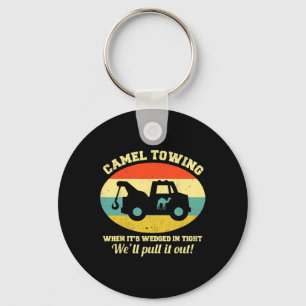 Camel Towing Retro Adult Humour Saying Fun Hallowe Keychain