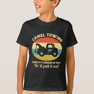 Camel Towing Retro Adult Humour Saying Fun Hallowe T-Shirt