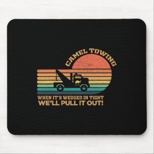 Camel Towing Retro Adult Humour Saying Funny Hallo Mouse Pad