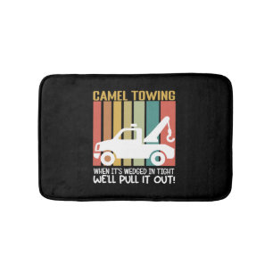 Camel Towing Retro Adult Humour Saying Halloween Bath Mat