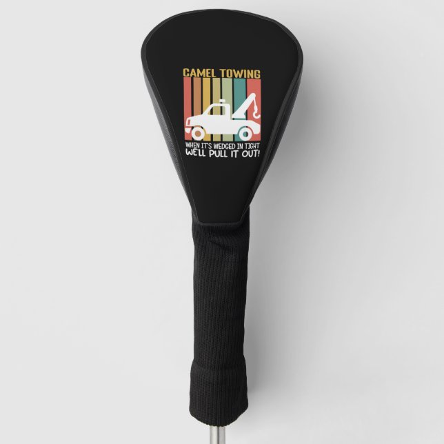 Camel Towing Retro Adult Humour Saying Halloween Golf Head Cover (Front)