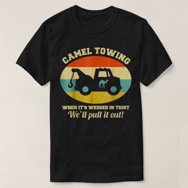 Camel Towing Retro Distressed Style Adult Humour S T-Shirt (Design Front)