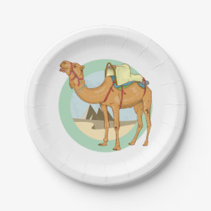 Camel Trek Cairo Paper Plate