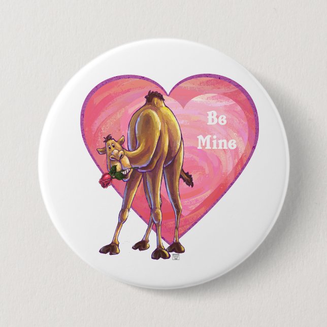 Camel Valentine's Day 3 Inch Round Button (Front)