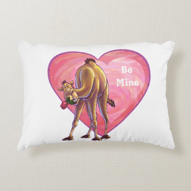 Camel Valentine's Day Accent Pillow (Front)