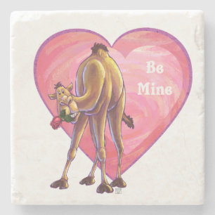 Camel Valentine's Day Stone Coaster