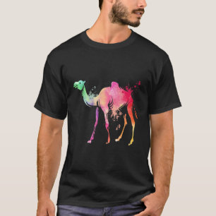 Camel Watercolor Splash Art Animal T-Shirt
