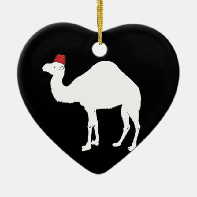 Camel Wearing A Fez Ceramic Ornament (Front)