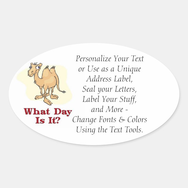 Camel - What Day Is It? Oval Sticker (Front)