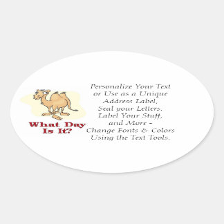 Camel - What Day Is It? Oval Sticker