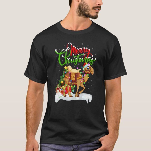 Camel  Xmas Decorations Santa Camel Christmas T-Shirt (Front)