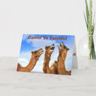 "CAMEL YE FAITHFUL"  SINGS THE CAMELS AT CHRISTMAS HOLIDAY CARD