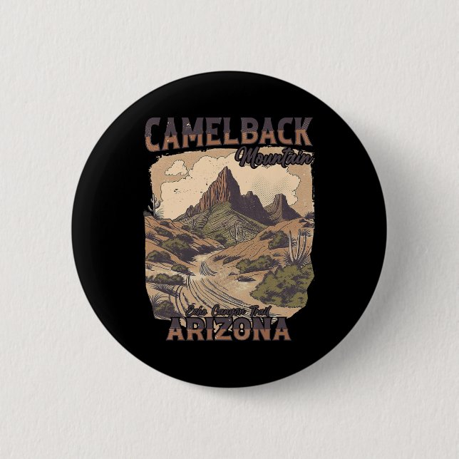 Camelback Mountain Echo Canyon Trail Arizona Hikin 2 Inch Round Button (Front)