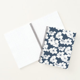 Camellia Floral Bullet Journal - Navy Notebook