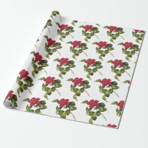 Camellia Flower Pattern Wrapping Paper