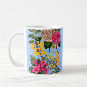 camellia, forsythia, rhododendron and acacia coffee mug