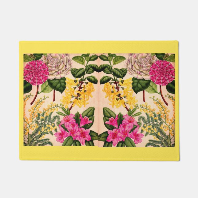 camellia, forsythia, rhododendron and acacia doormat (Front)