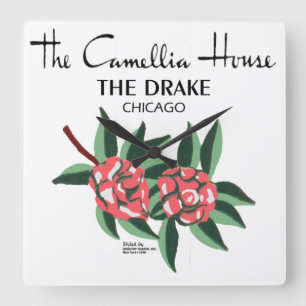Camellia House, Drake Hotel, Chicago, IL Square Wall Clock