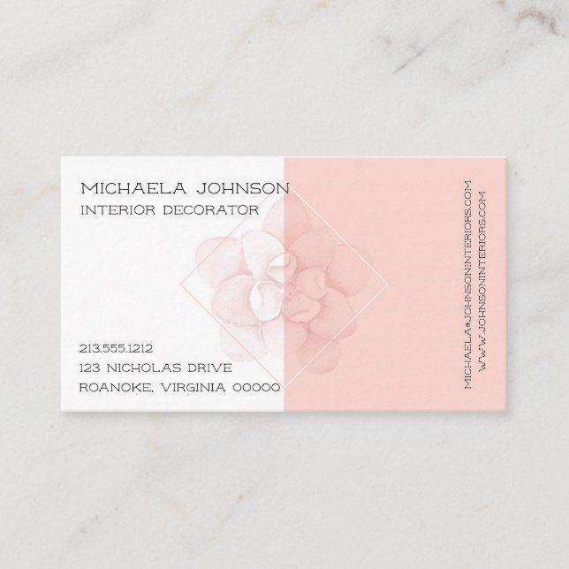 Camellia Pink Business Card (Front)
