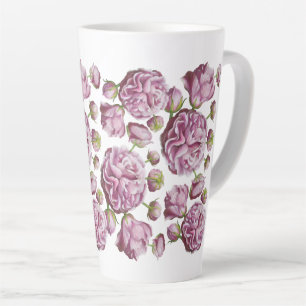 Camellia Rose Garden Flowers Latte Mug