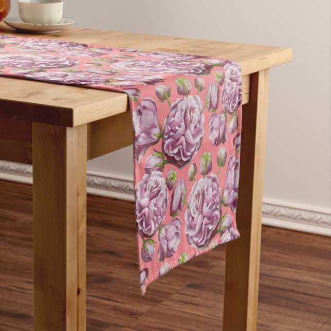 Camellia Rose Garden Flowers  Short Table Runner (In Situ)