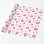 Camellia watercolor flower name wedding wrap wrapping paper<br><div class="desc">Modern spring flower design personalized wedding gift wrapping paper, featuring watercolor camellia flower art and your own couples names and wedding date in pink, white and yellow. A great way to give a personalized touch to special wedding presents and gifts. Unique watercolor art and design by Sarah Trett. www.sarahtrett.com for...</div>