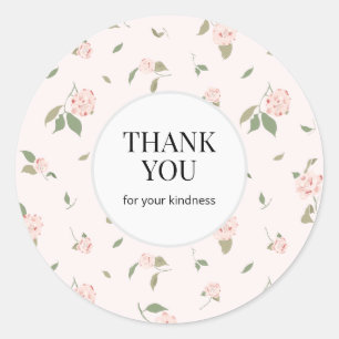 Camellia Whispers Muted Pink Green Classic Round Sticker