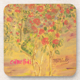 camellias sketch coaster