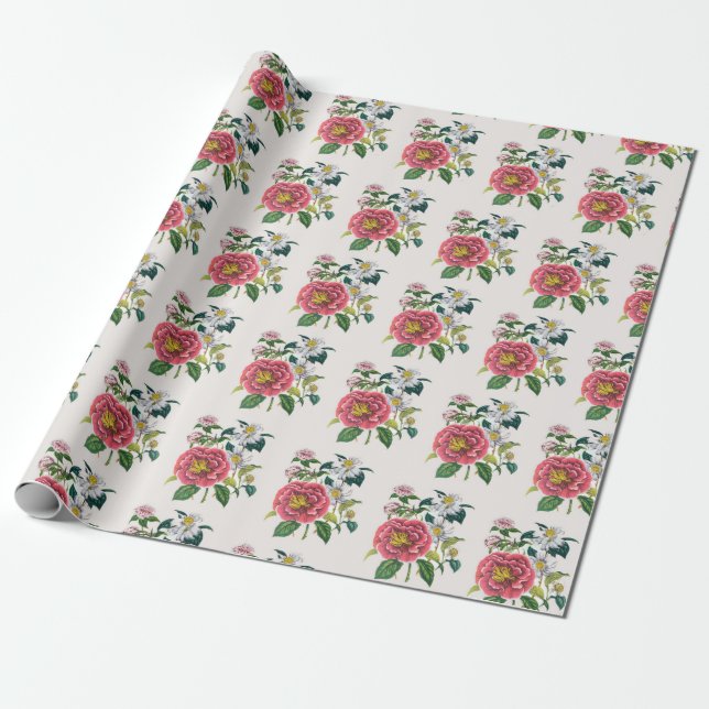 Camellias Wrapping Paper (Unrolled)