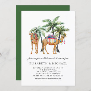 Camels and Palm Trees Summer Rehearsal Dinner Invitation