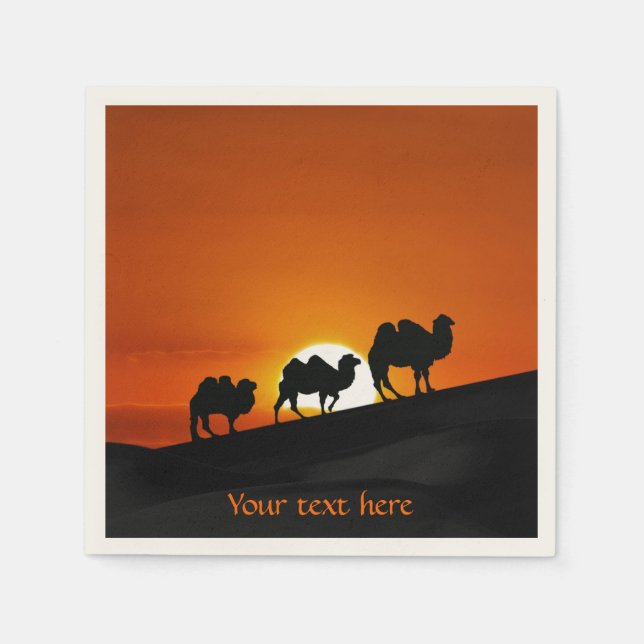 Camels at sunset napkin (Front)