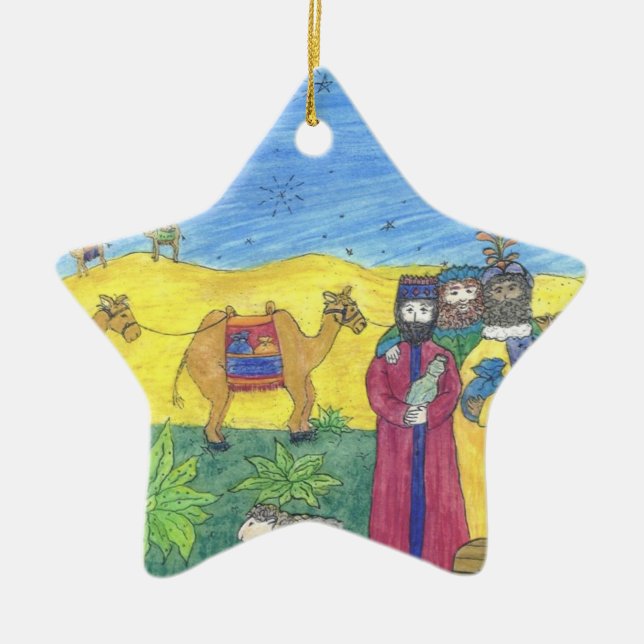 CAMELS CADEAUX ET TROIS HOMMES SAGES : ornement ét (Devant)