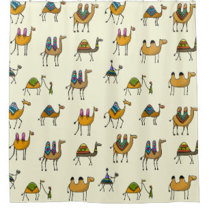 Camels Caravan Decorative Seamless Pattern