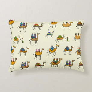 Camels Caravan Decorative Seamless Pattern Accent Pillow