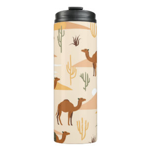 Camels Dunes Cacti: Desert Seamless Thermal Tumbler