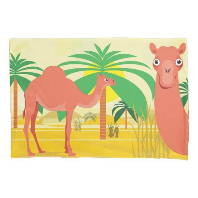 Camels illustration pillowcase (Front)
