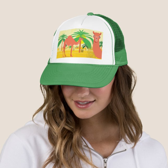 Camels illustration trucker hat (In Situ)