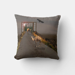 Camels On The Road Again, Throw Pillow