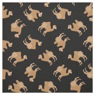 Camels Print Fabric Black