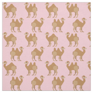 Camels Print Fabric Pink