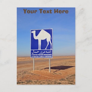 Camels sign, Tunisia customizable Postcard