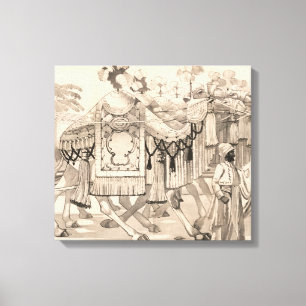 Camels Walking Dressed In Costume Canvas Print
