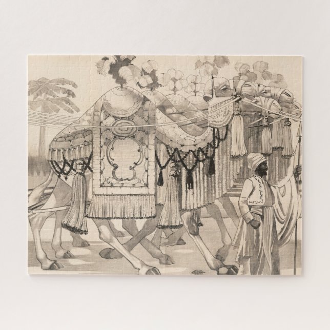 Camels Walking Dressed In Costume Jigsaw Puzzle (Horizontal)