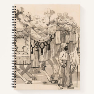 Camels Walking Dressed In Costume Notebook