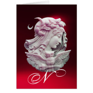 CAMEO ANTIQUE, LUNE DAME DE NUIT AVEC OWL MONOGRAM